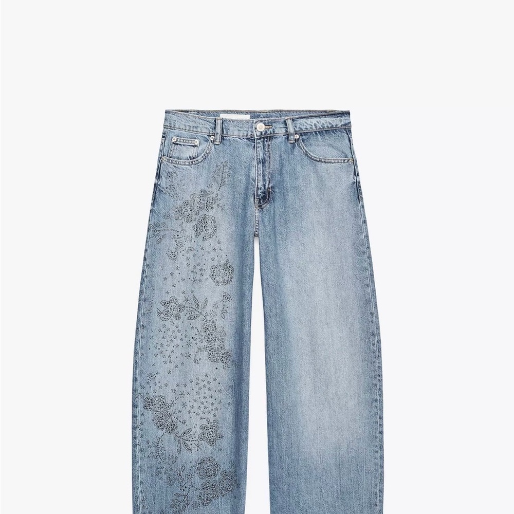 Zara Light Blue Floral Rhinestones
